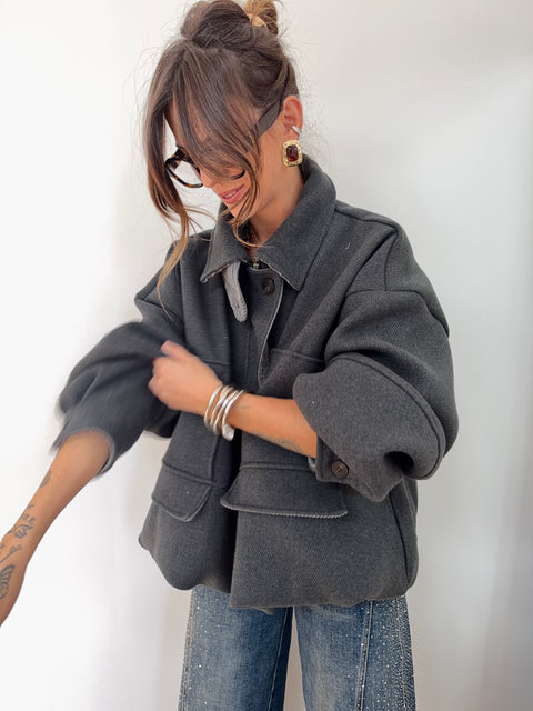 Veste loose - grise anthracite