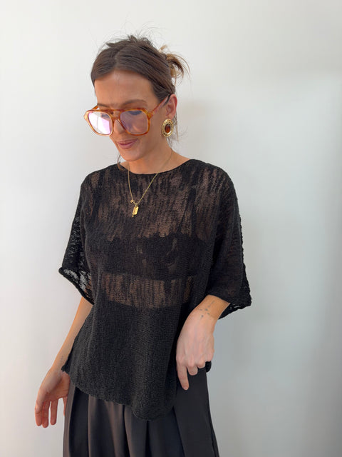 Top en maille - noir