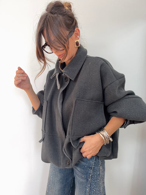 Veste loose - grise anthracite