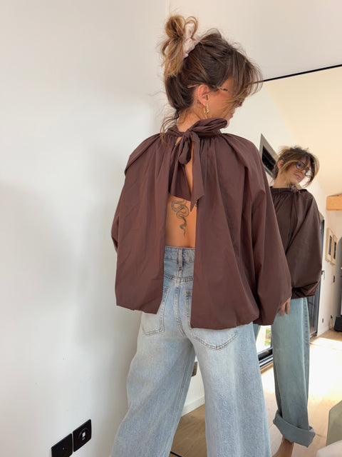Blouse dos nu - chocolat