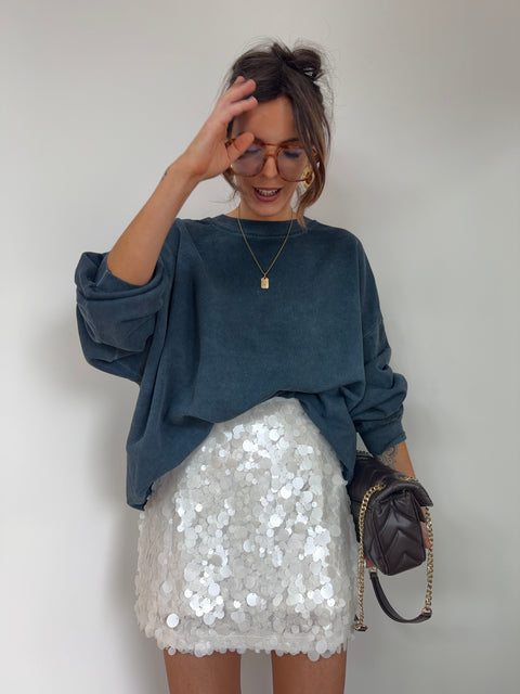 Jupe à sequins - blanche