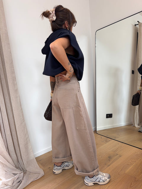 Jeans ballon beige - June