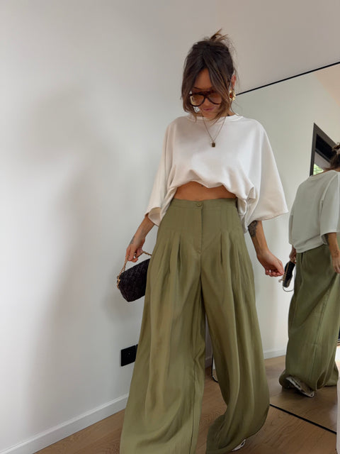 Pantalon droit - vert
