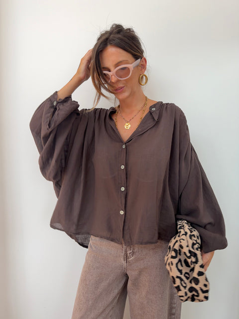 Chemise Gina - chocolat