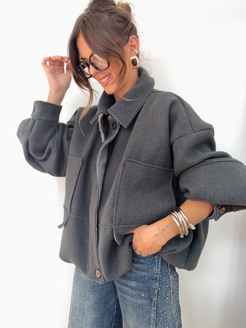 Veste loose - grise anthracite