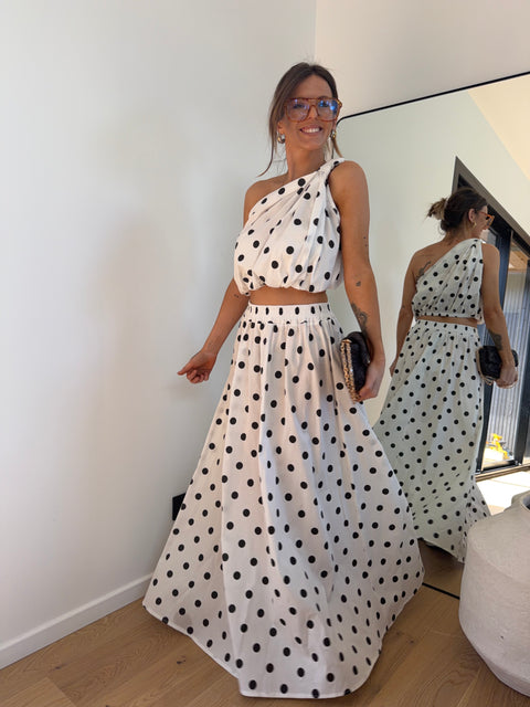 Ensemble à pois - blanc