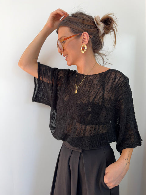 Top en maille - noir