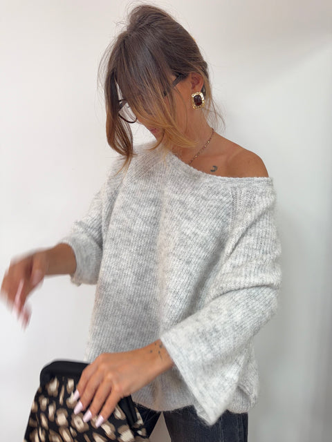 Pull manches 3/4 - gris