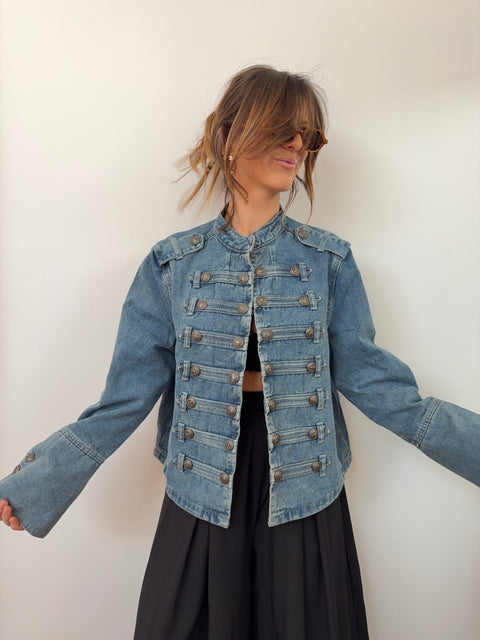 Veste en jean à boutons