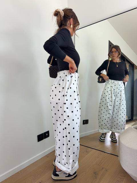 Pantalon Jacks à pois - blanc