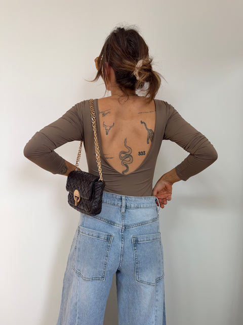 Body manches longues - taupe