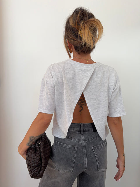T-shirt Mia dos nu Lover's - gris chiné