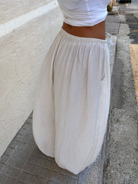 Pantalon ballon en viscose - écru (pré commande)