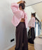 Blouse dos nu - rose poudré