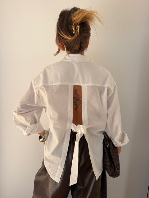 Chemise à noeud - blanche