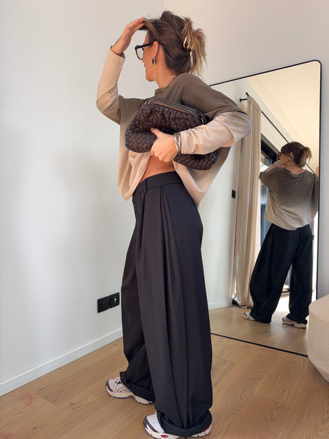 Pantalon à détails - noir