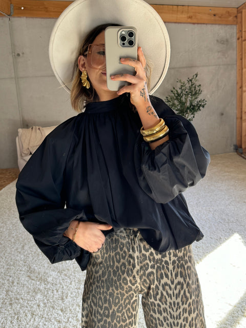 Blouse dos nu - noir