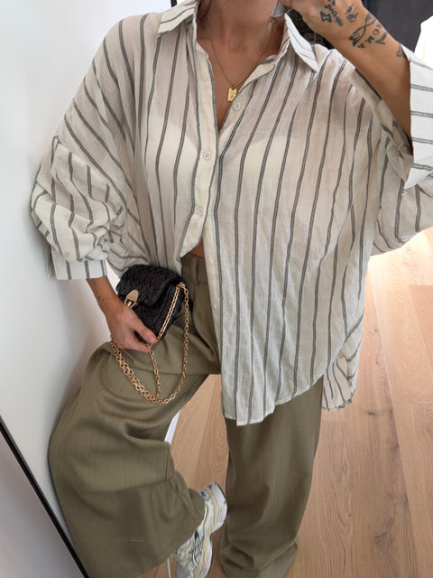 Chemise ultra oversize rayée