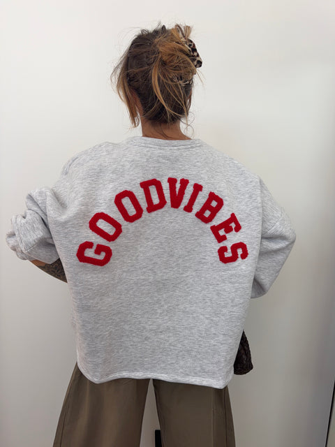 Pull GOOD VIBES - rouge