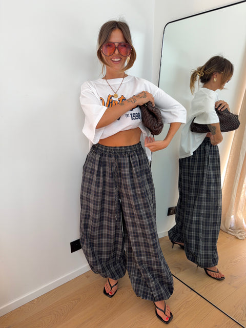 Pantalon à carreaux - kaki