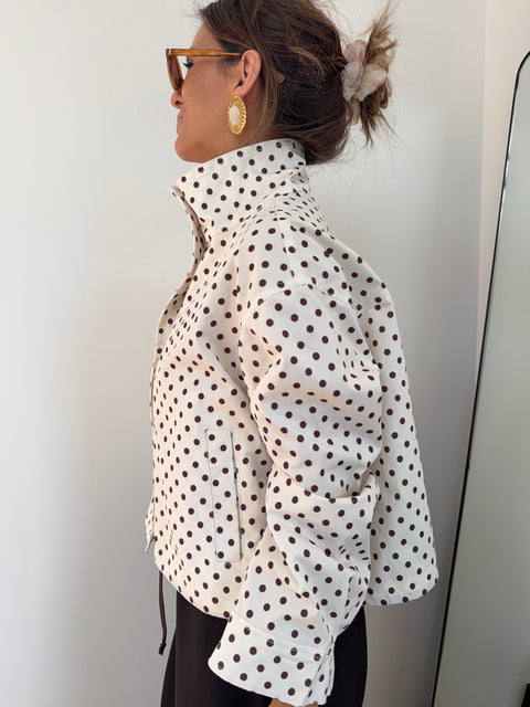 Veste à pois - chocolat