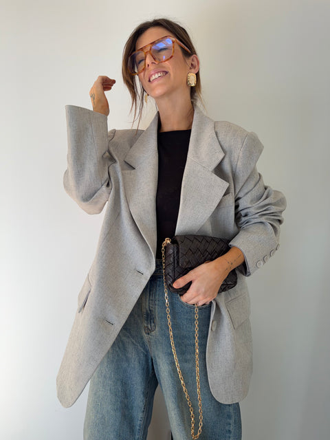 Blazer oversize - gris clair chiné