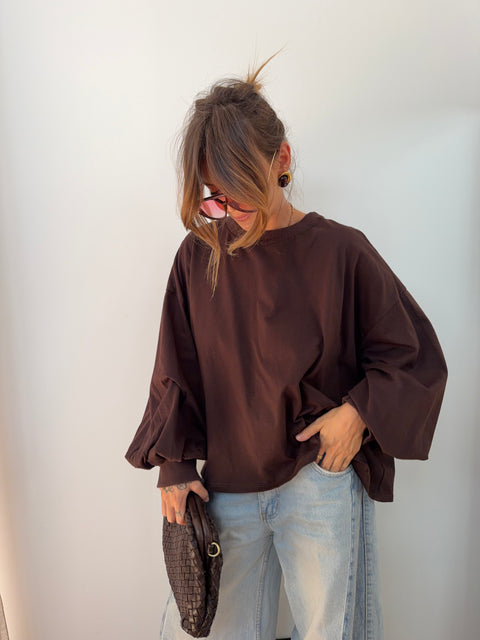 T-shirt long Mia - choco