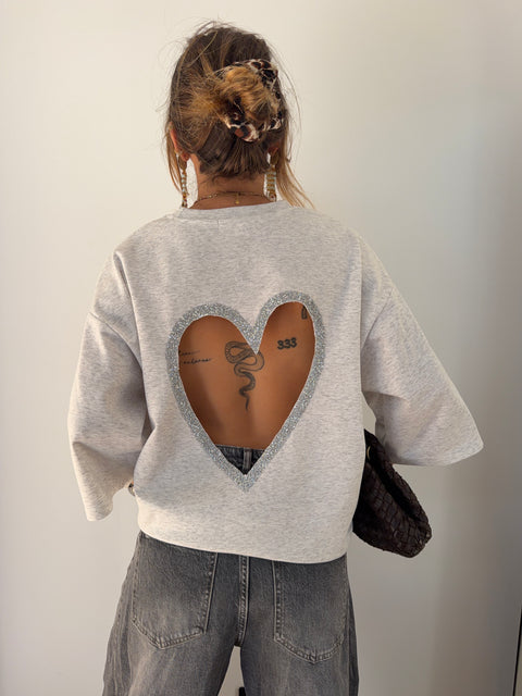 T-shirt coeur - gris