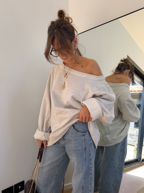 Sweat oversize - gris clair