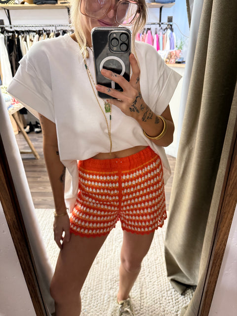 Short en crochet - orange