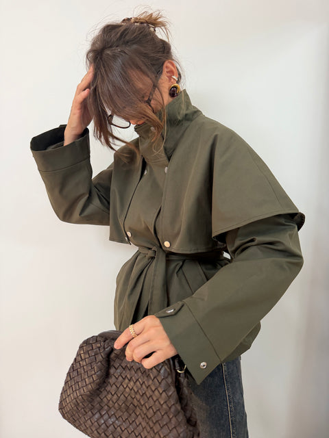Veste à ceinture - Kaki
