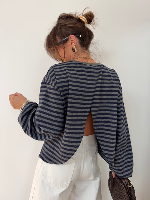 Haut MIA rayé - marine & gris
