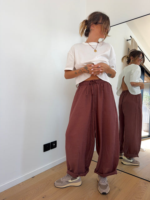 Pantalon ballon - terracotta