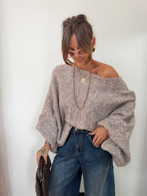 Pull oversize - taupe