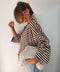 T-shirt manches longues rayé - chocolat et beige