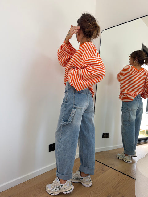 Jeans ballon poche plaquée - Alix