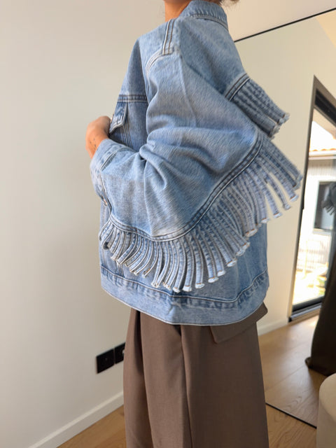 Veste à franges - jeans (pre commande)