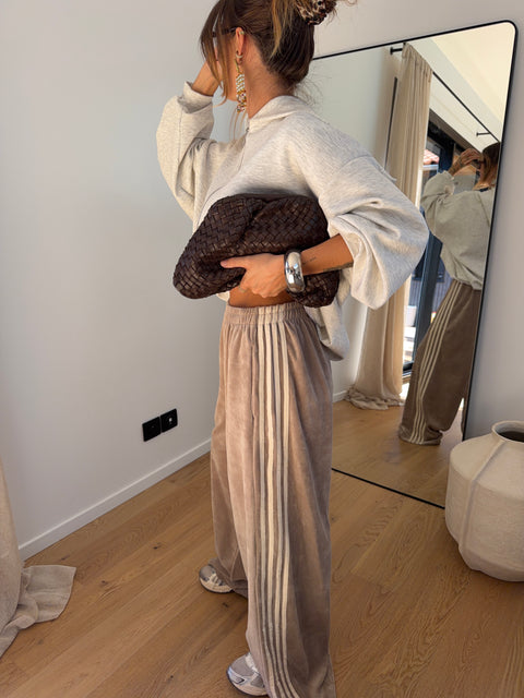 Jogging velours - taupe