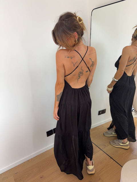Robe dos nu - noire