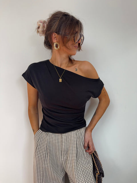 T-shirt asymétrique - noir