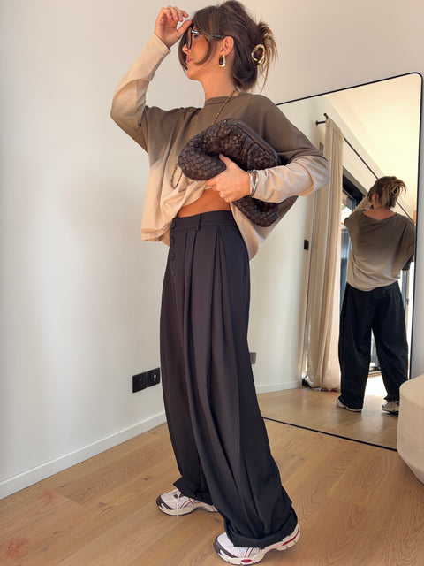 Pantalon à détails - noir