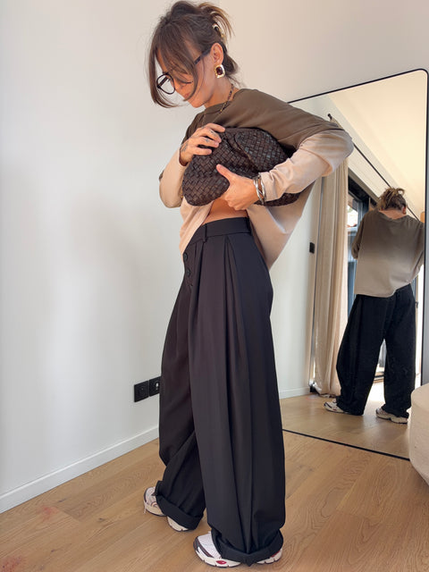 Pantalon à détails - noir