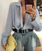 Blouse cache cœur - bleu ciel