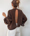 Pull manches longues dos nu - choco