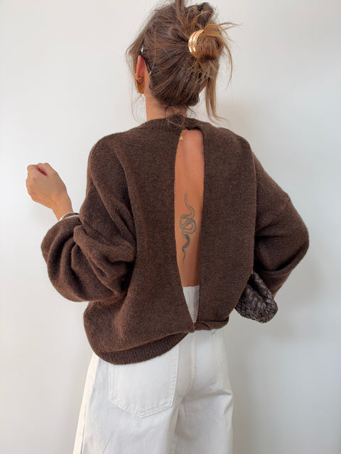 Pull manches longues dos nu - choco