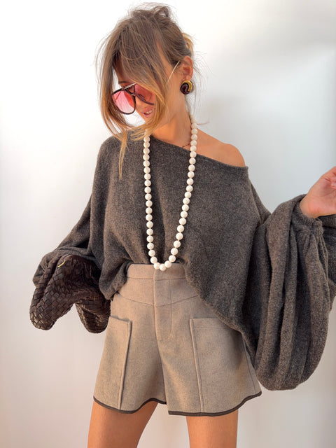 Short en flanelle - beige