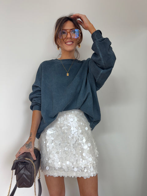 Jupe à sequins - blanche