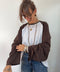 Tee-shirt manches longues - kaki & choco