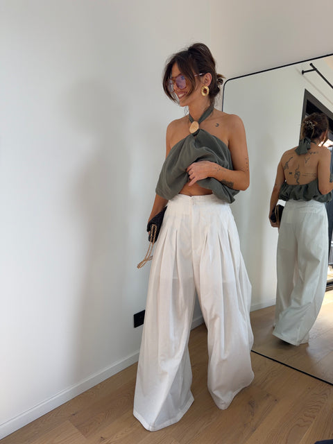 Pantalon droit - blanc
