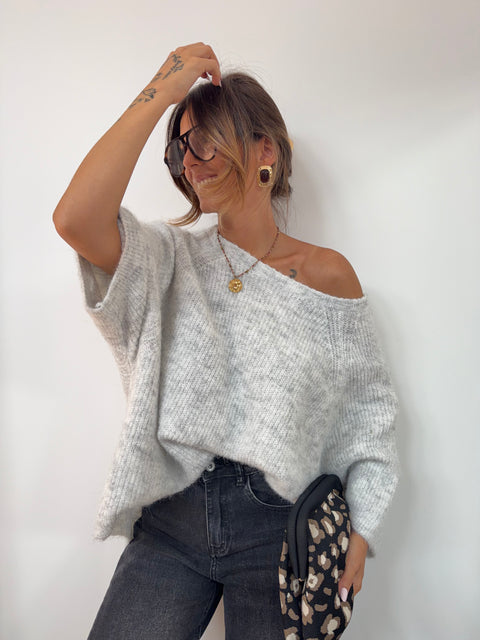 Pull manches 3/4 - gris